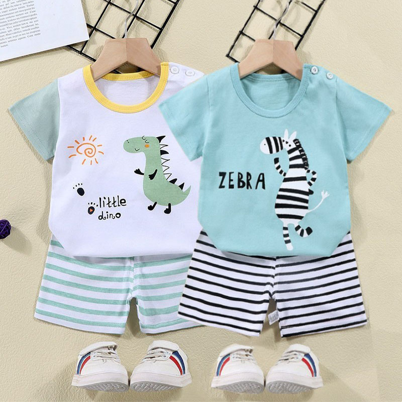 Summer Clothing Newborn - Camisetas de algodón + Pantalones cortos,