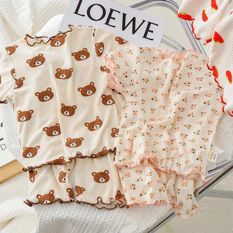 Summer Clothing Newborn - Conjunto de pijama informal de algodón