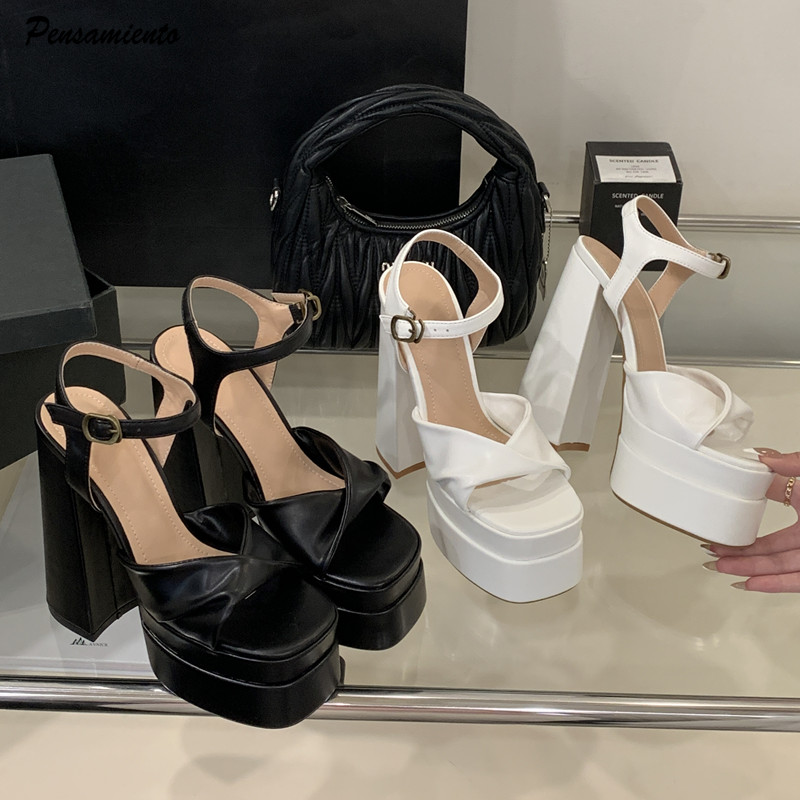 Summer Clothing Petite - Sandalias de gladiador con plataforma doble