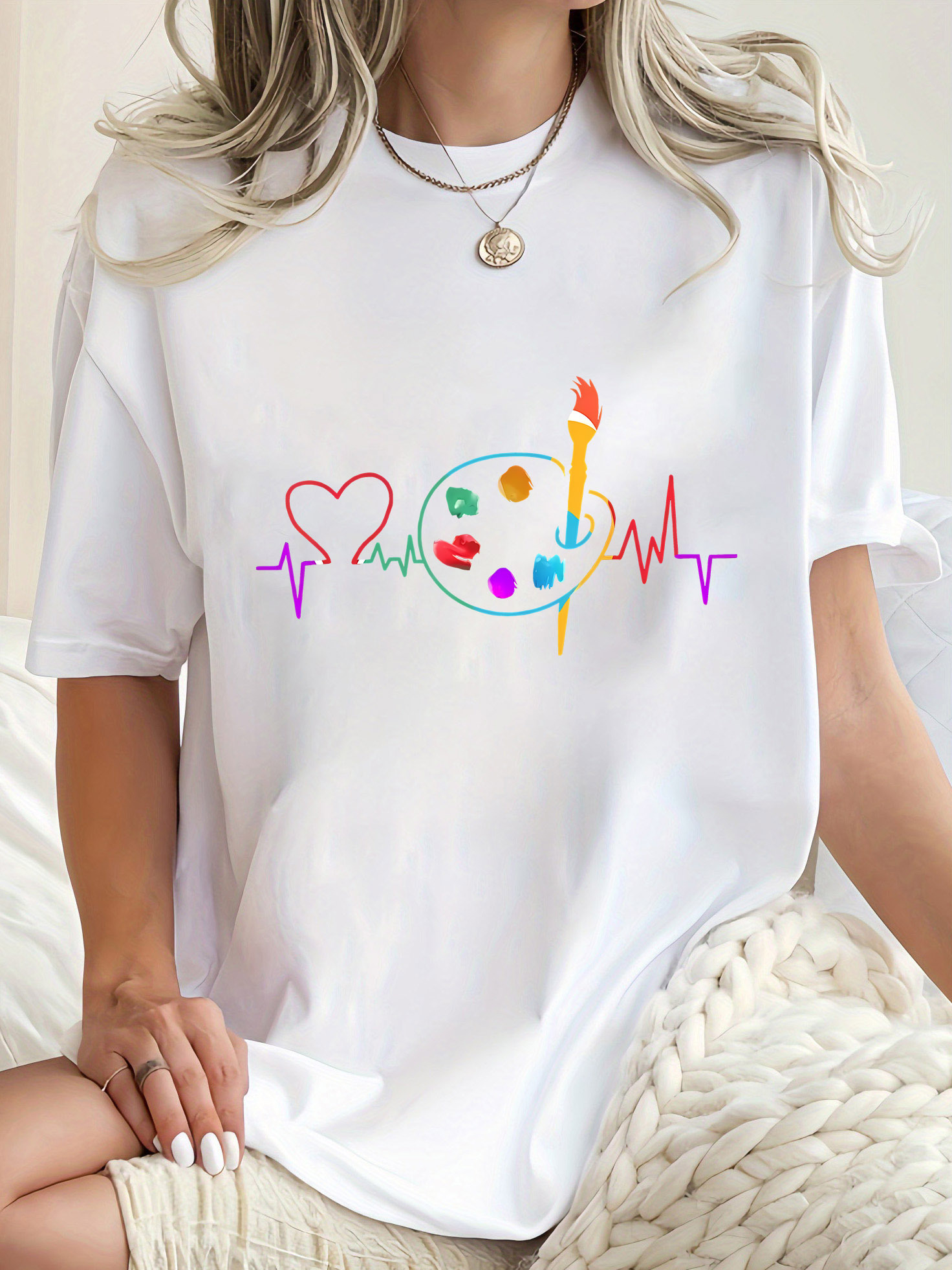 Camiseta Informal de Cuello Re - Summer Clothing Palette reseña y precio