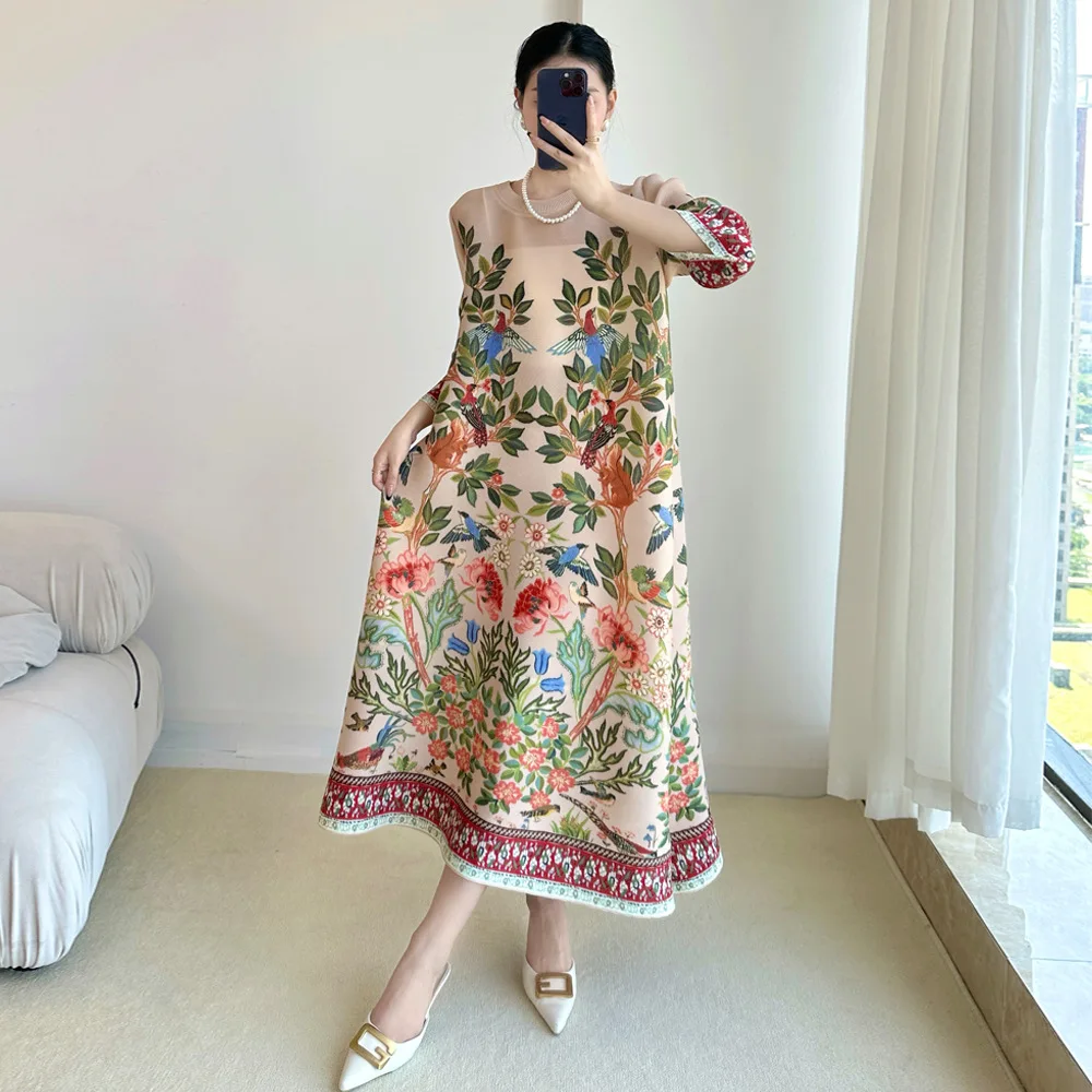 Miyake-vestido estampado Vinta - Summer 2025 Clothing Essentials reseña y precio