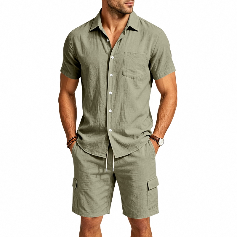 Conjunto de Dos Piezas de Lino - Summer Clothing Mens reseña y precio